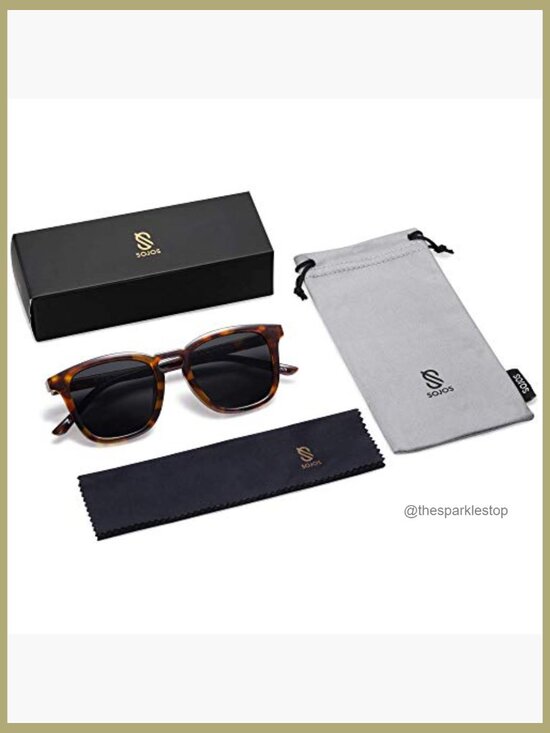 Polarized UV400 Sunglasses, Plastic Frames, Vintage Square Style